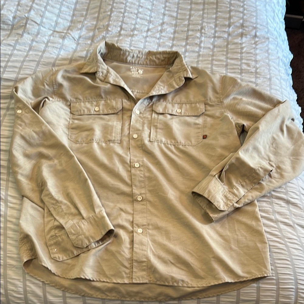 Eddie Bauer Beige Button-Up Shirt